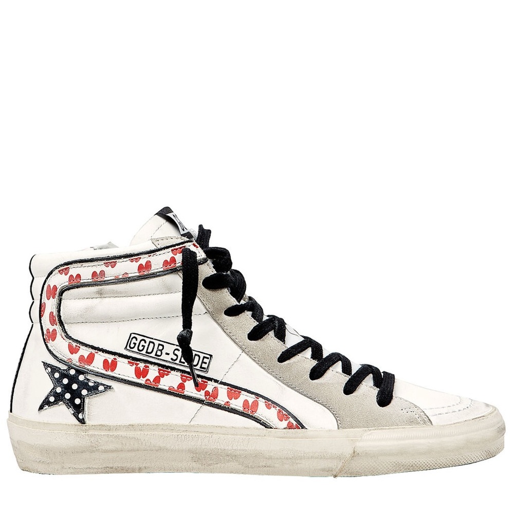 Golden Goose Slide Heart Polka Dot High-Top Sneakers